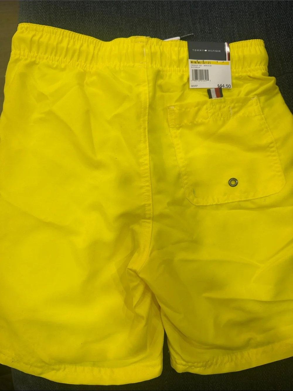 Boys 10/12 Tommy Hilfiger Yellow Colorblock Swim Trunks